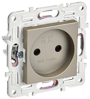 IEK SKANDY Розетка без заземления с защитными шторками 10А SK-R01Sh шампань  (SK-R13-10-K37)