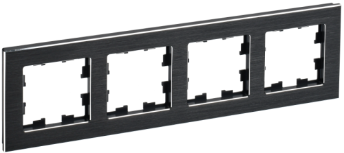 IEK BRITE Рамка 4-мест. РУ-4-1-БрЧ металл черн. IEK (BR-M42-M-K02)