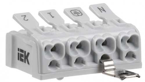 IEK Клемма пружинная соединительная КСПнз4-2L+N+PE (UKZ-B06-4P-F1-E1-10)