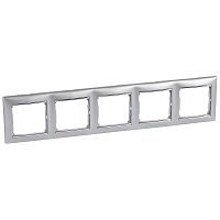 LEGRAND VALENA Рамка 5 постов горизонтальная алюминий/серебро (770355 )