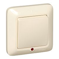 SCHNEIDER ELECTRIC ПРИМА Выключатель одноклавишный скрытый с индикацией 250В 6А бежевый (S16-053-S)