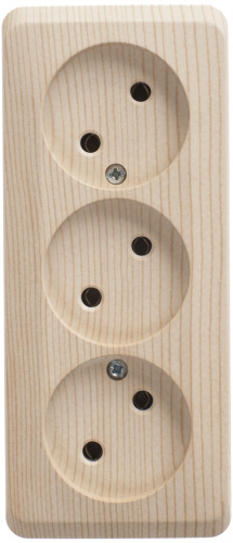SCHNEIDER ELECTRIC ЭТЮД Розетка тройная открытой установки без заземления без шторок 16А 250B,сосна (PA16-009D)