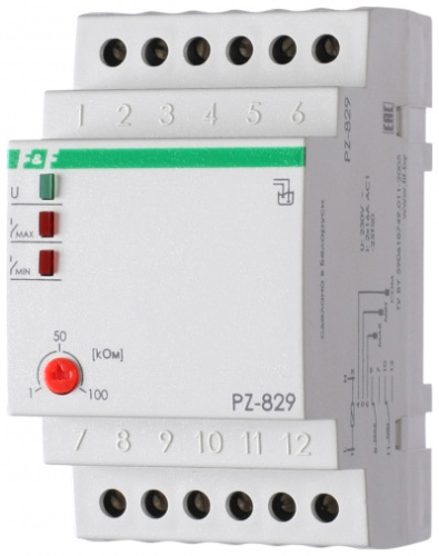 ЕВРОАВТОМАТИКА Реле контроля уровня жидкости PZ-829 без датчиков, двухуровневый, 3 модуля, монтаж на DIN-рейке, 23 (EA08.001.007)
