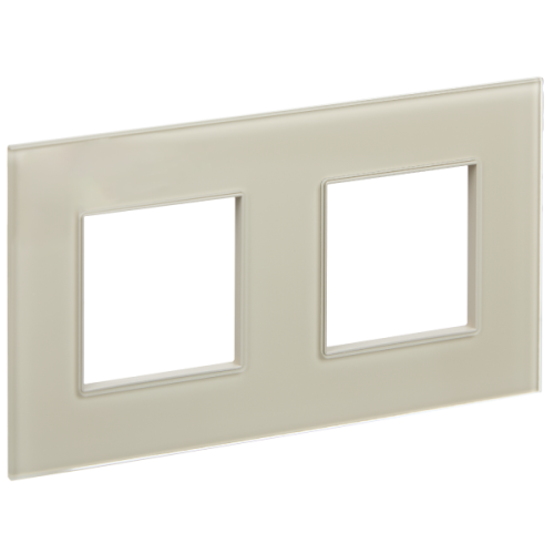 IEK SKANDY Рамка 2-местная SK-F22B стекло беж.  (SK-M22-G-K10)