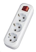 EKF Колодка Стандарт 3 гнезда 10А/2.2кВт c выключателем и заземлением Simple (AKS10-3i)