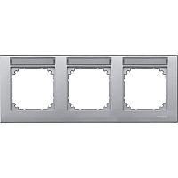 SCHNEIDER ELECTRIC Рамка 3 поста с полем для надписи M-PLAN горизонтальная алюминий (MTN472360)