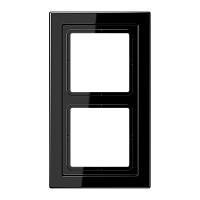 JUNG Рамка 2-я для горизонтальной/вертикальной установки  Серия- LS-Design  Материал- дуропласт  Цвет- ч (LSD982SW)