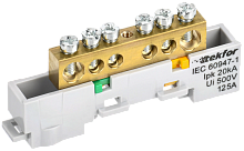 IEK TEKFOR Шина PE земля неизолированная на универсальном держателе 8х12-6-Ж  (TF-NN20-06-DL-K05)