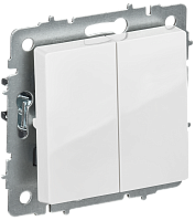 IEK BRITE Выключатель 2-клавишный перекрестный 10А ВС10-2-3-БрБ белый  (BR-V23-0-10-K01)