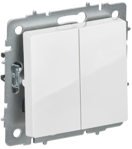 IEK BRITE Выключатель 2-клавишный перекрестный 10А ВС10-2-3-БрБ белый  (BR-V23-0-10-K01)