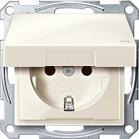 SCHNEIDER ELECTRIC Механизм розетки Schuko с крышкой бежевый (MTN2314-0344)