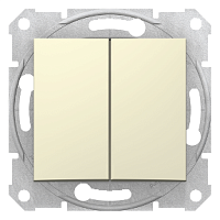 SCHNEIDER ELECTRIC Sedna Выключатель двухклавишный в рамку бежевый схема 5 (SDN0300147)