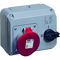 ABB Розетка стандартный с выключателем и блокировкой 63A 2P+E IP44  (263 MHS6)  (2CMA167715R1000)