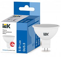 IEK Лампа светодиодная LED 5вт 230в GU5.3 дневной ECO (LLE-MR16-5-230-65-GU5)