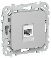 FLITE Розетка компьютерная RJ45 категория 5Е UTP  алюминий (FI-K12-1-K47)