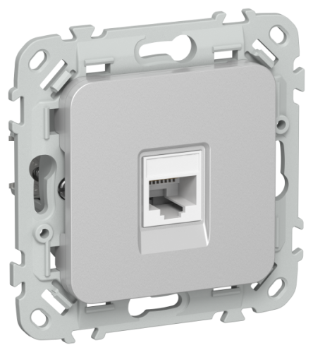 FLITE Розетка компьютерная RJ45 категория 5Е UTP  алюминий (FI-K12-1-K47)