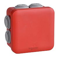 SCHNEIDER ELECTRIC Коробка соединительная MUREVA 80x80x45 IP55 красная (ENN05164)