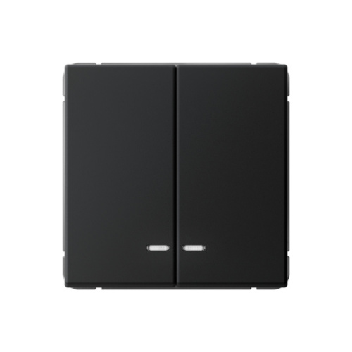 Systeme Electric ARTGALLERY 2-клавишный выключатель с подсветкой, сх.5а, 10АХ, механизм, карбон (GAL001053)