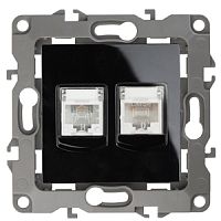 ЭРА Розетка комбинированная RJ45+RJ11, , чёрный, 12-3109-06 (Б0018253)