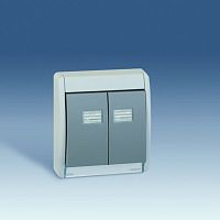 SIMON Рамка с двойной клавишей, с подсветкой, S44A, серый (4400026-035)