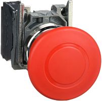 SCHNEIDER ELECTRIC Кнопка аварийного останова и отключения Тяни-толкай 1НЗ металл (XB4BT842)