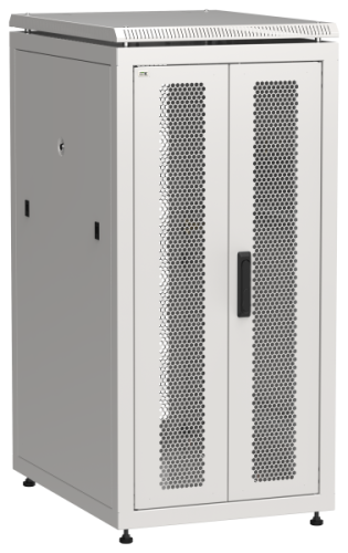 IEK Шкаф напольный сетевой 19' LINEA N 24U 600х800мм передняя распашная перфорированная дверь задняя перфорированная серый (LN35-24U68-2PP)