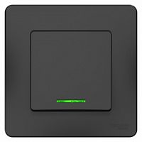 SCHNEIDER ELECTRIC BLANCA скрытой установки одноклавишный переключатель (cх.6) с подсв.,10A, 250B, антрацит (BLNVS010616)