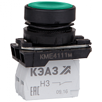 KEAZ Кнопка КМЕ4111м-зелёный-1но+1нз-цилиндр-IP40-КЭАЗ (248242)