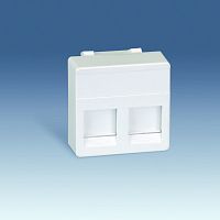 SIMON Адаптер на 2 RJ45(12) 75528-, 75540-, 75541-, 75544-39, широкий, шторки, S27, белый (27486-35)