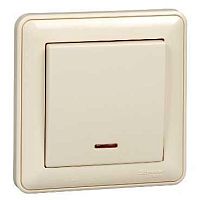 SCHNEIDER ELECTRIC W59 AQUA Переключатель одноклавишный с подсв. 10АХ, IP44, в сборе, слоновая кость (VS610-157B-28)