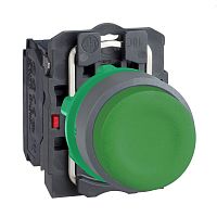 SCHNEIDER ELECTRIC Кнопка 22мм, зеленая, с возвратом, защита, заподлицо, 1НЗ, пластик C0 (XB5AP31C0)