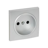 EKF Валенсия лицевая панель розетки 1-местной б/з 10 А сталь с защ. штор. EKF PROxima (ESR10-L-022-30)