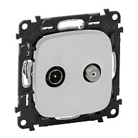 LEGRAND Valena ALLURE Розетка TV-SAT двухкабельная с лицевой панелью алюминий (753958 )