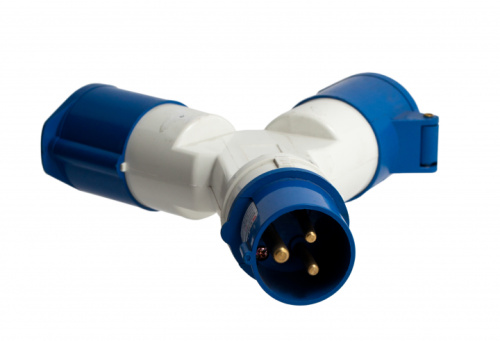 EKF Розетка двухлучевая 1012 2Р+РЕ 16А 220В IP44 (ps-1012-16-220)