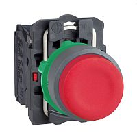 SCHNEIDER ELECTRIC Кнопка 22мм, красная, с возвратом, заподлицо, 1НЗ, пластик C0 (XB5AL42C0)