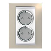 SCHNEIDER ELECTRIC UNICA Двойная Розетка с з/к Песчаный (MGU63.067.867)