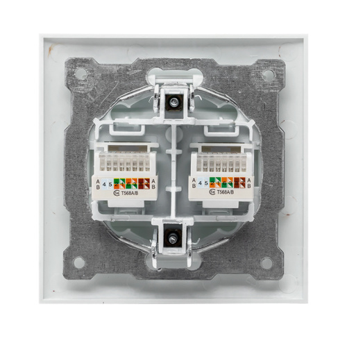EKF Валенсия розетка компьютерная RJ-45 2-местная белая EKF PROxima (EWK02-035-10) фото 4