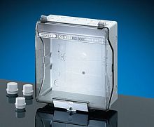 HENSEL Бокс пустой 253х217х115 IP55/IP65 пластиковый прозрачная пломбируемая дверь серый (KG 9003)