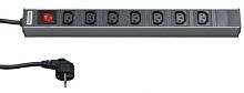 Блок розеток для 19` шкафов горизонтальный 7 розеток IEC320 C13 16 A выключатель шнур 2.5м (29230)