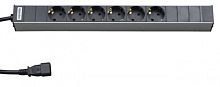Блок розеток для 19` шкафов горизонтальный 6 розеток 10 A IEC 320 C14 шнур 2.5м (28055)