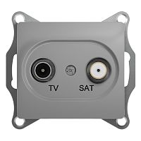 SCHNEIDER ELECTRIC GLOSSA Розетка телевизионная TV-SAT одиночная в рамку 1дБ алюминий (GSL000397)